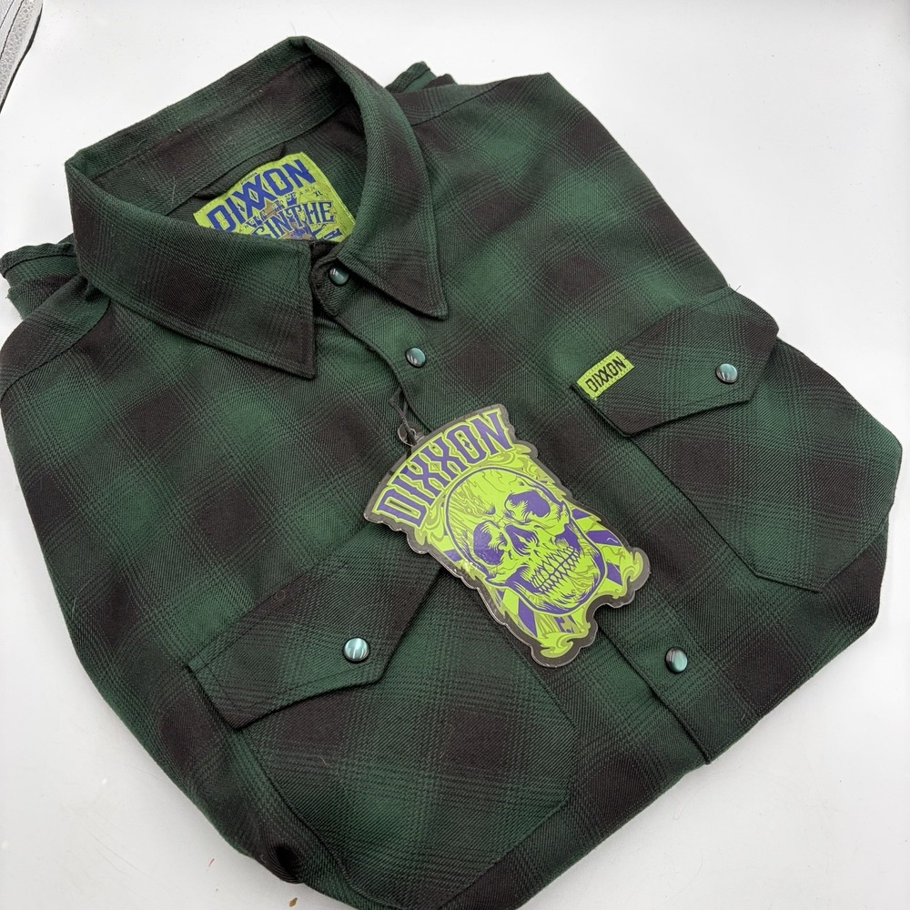 Dixxon Flannel Company "Absinthe" Mens XL Pearl Snap Green Plaid